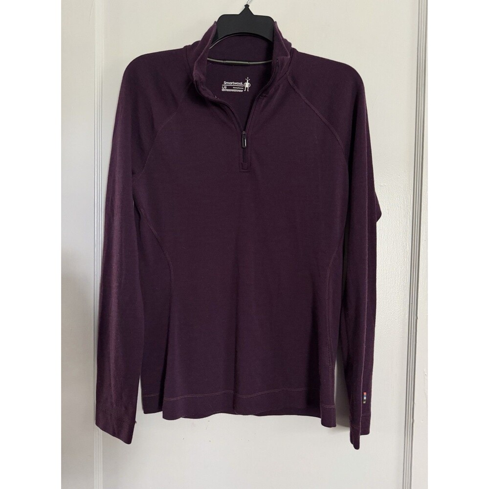 Smartwool Women’s Merino Wool 1/4 Zip Base Layer Pullover Purple Large L/G